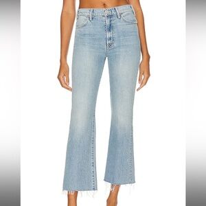 MOTHER Hustler Ankle Frayed Blue Jeans Raw Hem in Home on the Range NWT